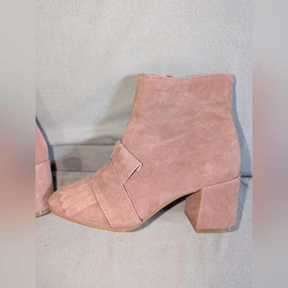 Steven Steve Madden Shooter Pink Suede Leather Ankle Boots Sz 5.5W - Picture 6 of 13